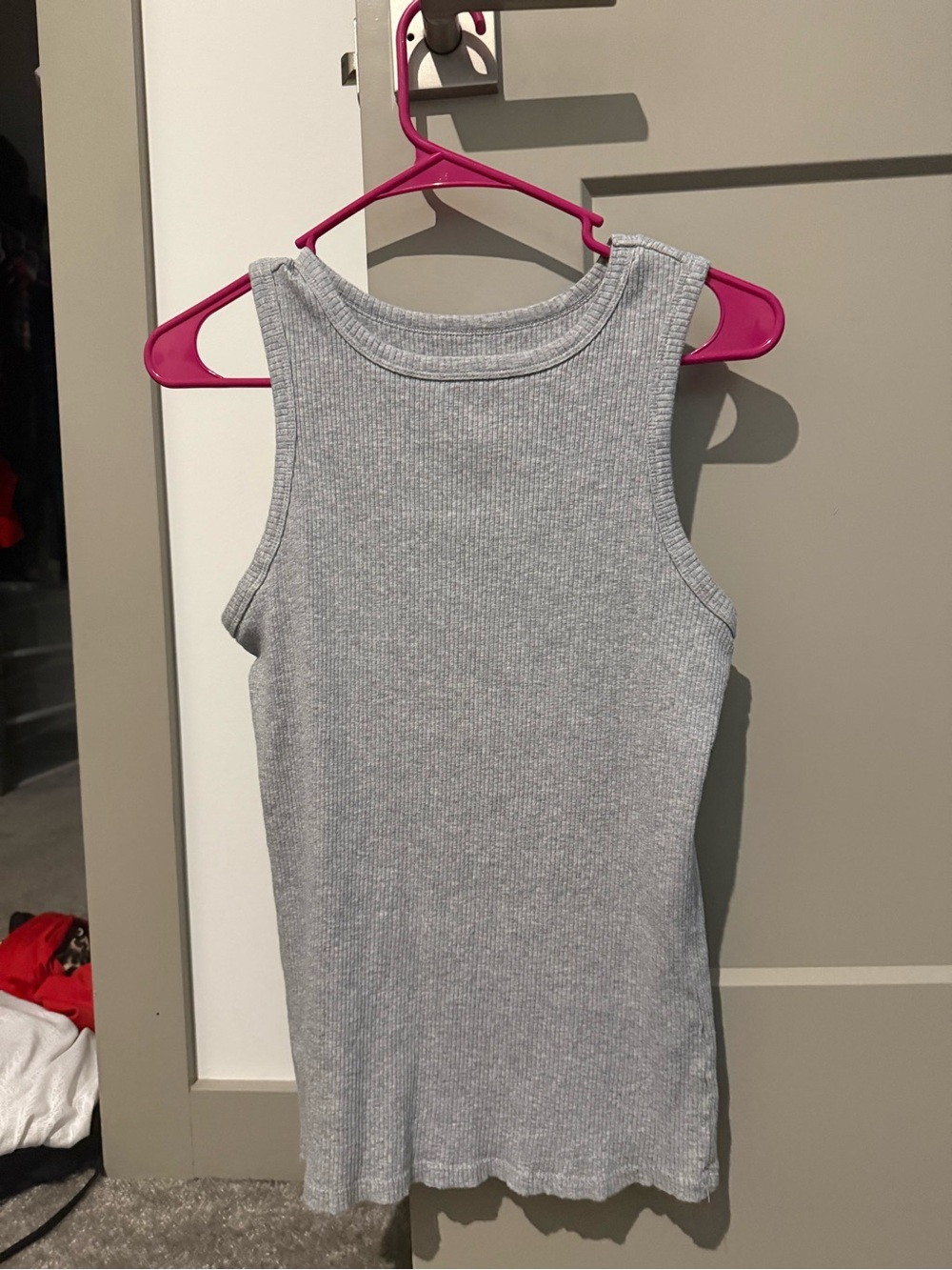 Nine West Gray Ribbed Tank Top